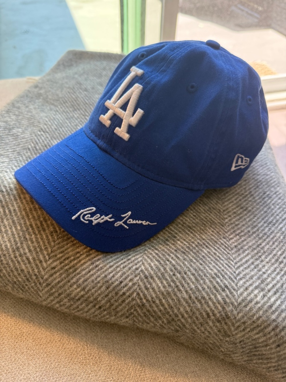 Ralph Lauren Royal Blue LA Baseball Cap with White Embroidery